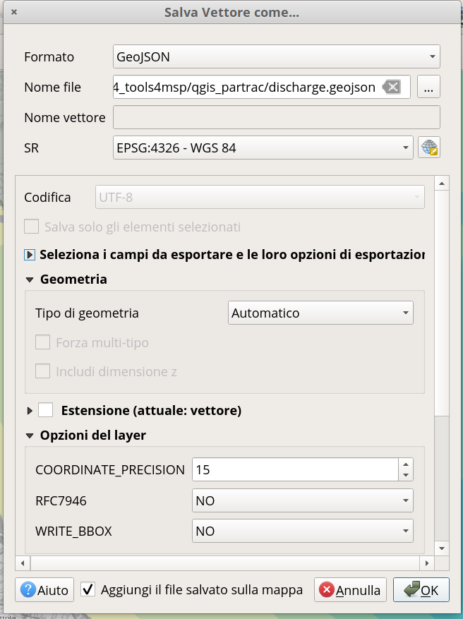 QGIS save dialog