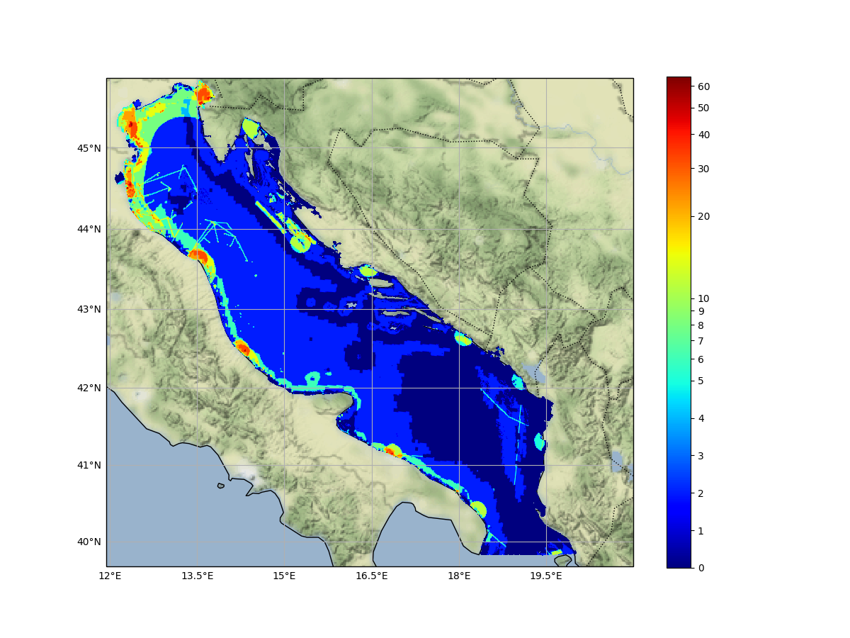 Geospatial distribution of MUC scores